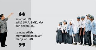 Dukungan Gubernur Jawa Barat Ahmad Heryawan pada siswa siswi SMA/SMK/MA dalam pelaksanakan UN 2015 melalui akun @aheryawan. (twitter.com/aheryawan)
