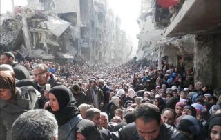 Kamp pengungsi di Yarmouk. (manaanews.com)