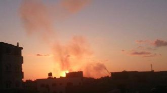 Ledakan sisa rudal pesawat Israel. (fpnp.net)