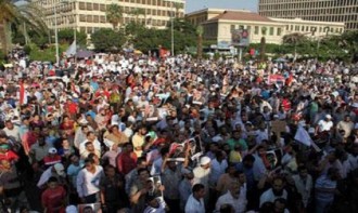 Demonstrasi rakyat Mesir menolak vonis mati pengadilan kudeta terhadap presiden Mursi. (islammemo.cc)