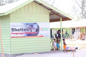 Shalter untuk pengungsi Rohingya di Kuala Langsa, Aceh. (wijaya/BMH)