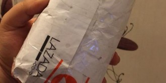 Paket Sabun Nuvo inilah yang diterima Danis dari Lazada.  (kompas.com)