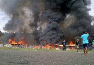 Pembakaran Masjid di Distrik Karubaga, Tolikara, Papua. (merkeda.com)