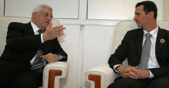 Presiden Otoritas Palestina, Mahmod Abbas dan Bashar Asad. (aljazeera.net)