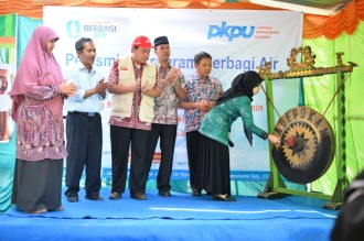 Peresmian titik kelima pembangunan sistem air bersih di Dusun Ngepoh, Desa Semin, Kecamatan Semin, Kabupaten Gunung Kidul. (fafa/kis/PKPU)