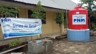 Sarana Air Bersih bagi korban gunung sinabung Tanah Karo Medan, Sumatera Utara. (Rena/RZ)