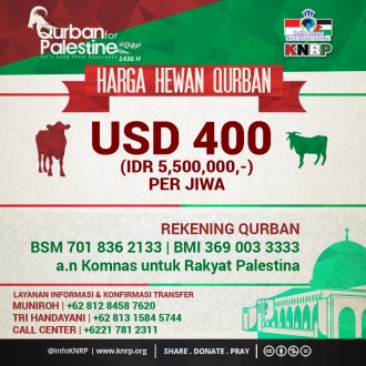 KNRP Targetkan kirim 1000 hewan qurban untuk Palestina. (KNRPMedia)