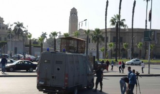 Aksi unjuk rasa polisi di Zagazig (aljazeera.net)