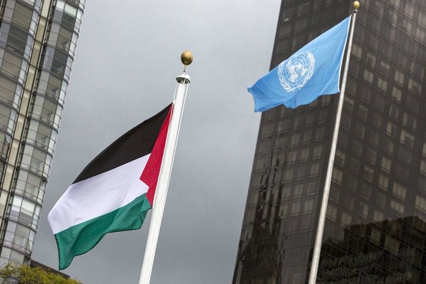 Pengibaran bendera Palestina di PBB (sindonews.com)