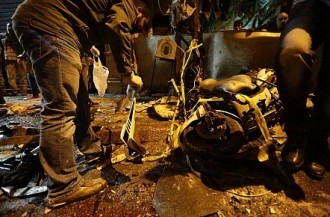 Bekas ledakan bom di Beirut kemarin. (alhayatp.net)