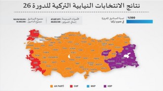 Peta perolehan suara di seluruh Turki. (Anadolu)