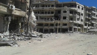 Salah satu sudut kota Madhaya, Suriah. (zamanalwsal.net)