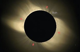 Simulasi gerhana matahari total dari software Stellarium. 