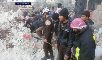 Salah satu bangunan di Suriah porak poranda akibat perang. (felesteen.ps)