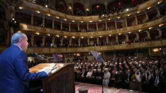 Erdogan pidato di National Theatre, Zagreb, Kroasia (aa.com.tr)