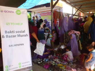 Bakti Sosial dan Sembako Murah di TPA Jalan Proklamasi RT.35 Manggar Balikpapan Timur, jumat (29/04/2016). (Rahmad/kis/IZI)