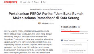 Petisi Pertahankan Perda Larangan Berjualan Makanan Siang Hari di Bulan Ramadhan. (IST)