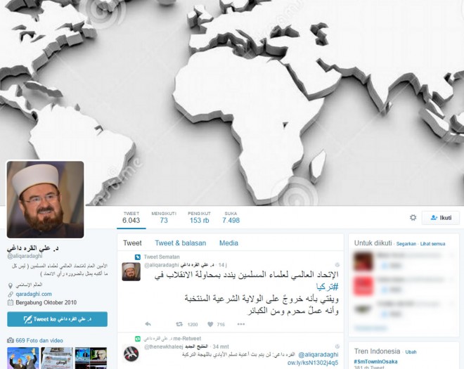 Cuplikan akun Twitter Ali Qaradaghi. (twitter.com/aliqaradaghi)