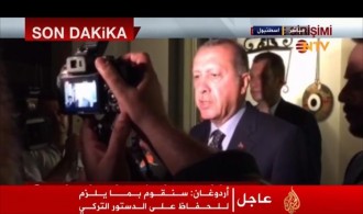 Presiden Erdogan disebut berada di tempat yang aman (aljazeera.net)