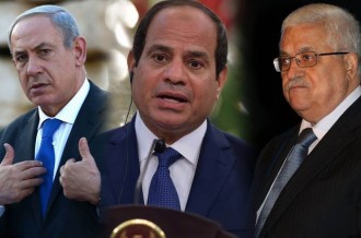 Netanyahu, As-Sisi, dan Mahmud Abbas (islammemo.cc)