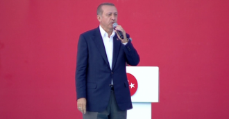 Erdogan berpidato dihadapan jutaan rakyatnya. (haber3hilal.com)