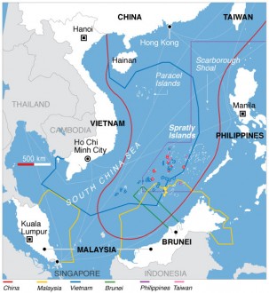 Laut Cina Selatan yang dipertikaikan (wikipedia.org)