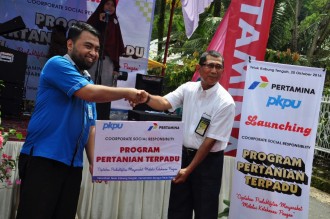 Launching Program Pertanian Terpadu di Kantor Lurah Teluk Kabung Tengah, Padang. (PKPU/Amel)